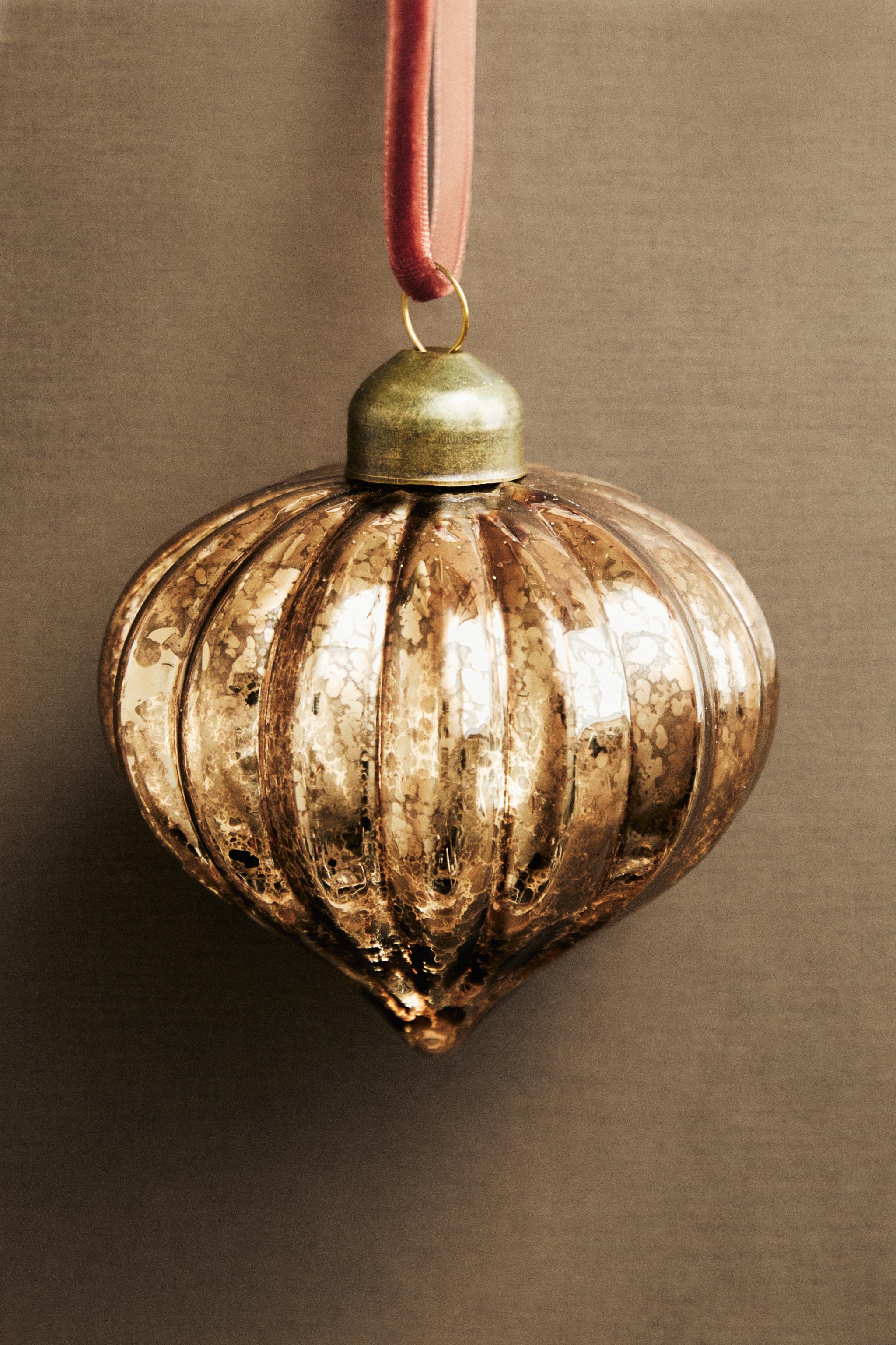 STRIPED SPINNING TOP CHRISTMAS TREE BALL  ORNAMENT